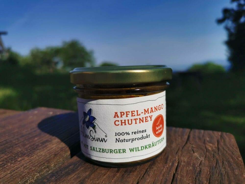 Apfel-Mango Chutney mit Hollerblüten und Meisterwurz (leicht scharf) 200 g